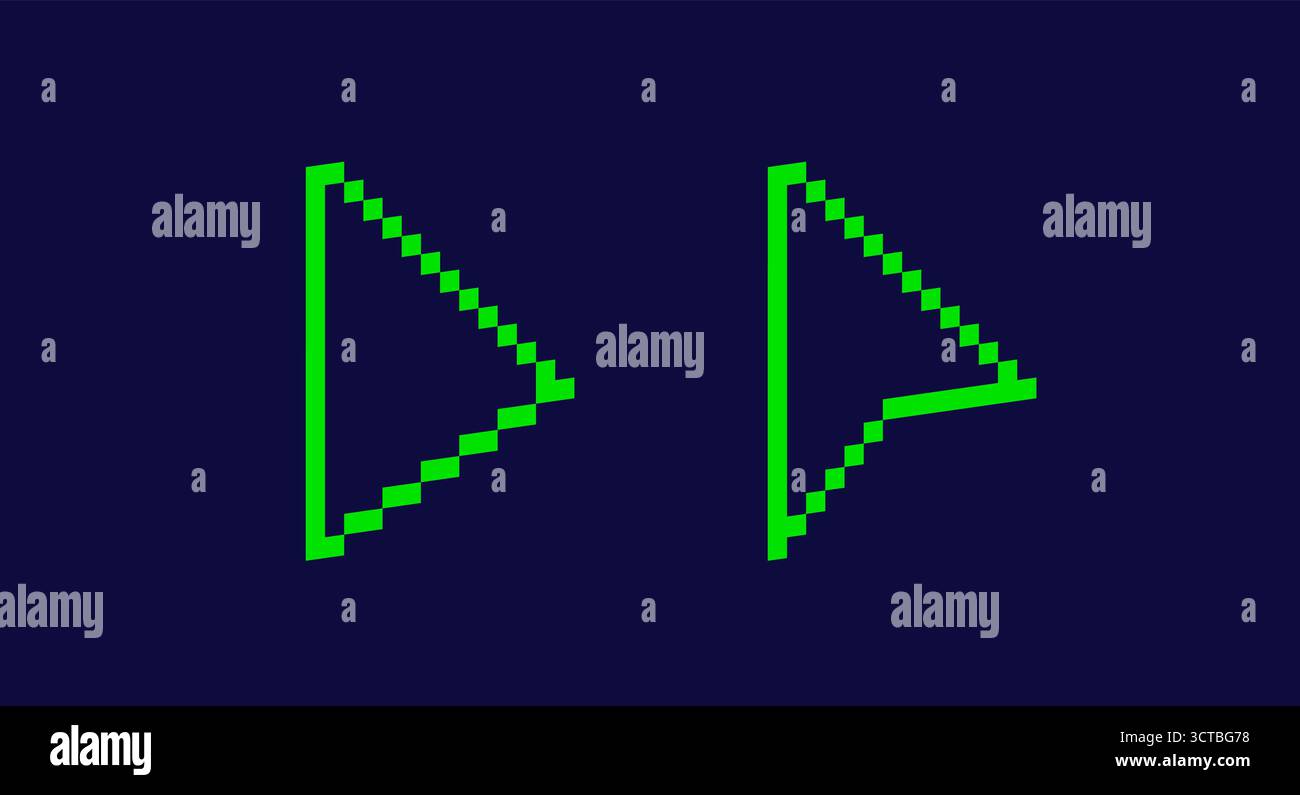 Two pixel art isometric green arrows Stock Vector Image & Art - Alamy
