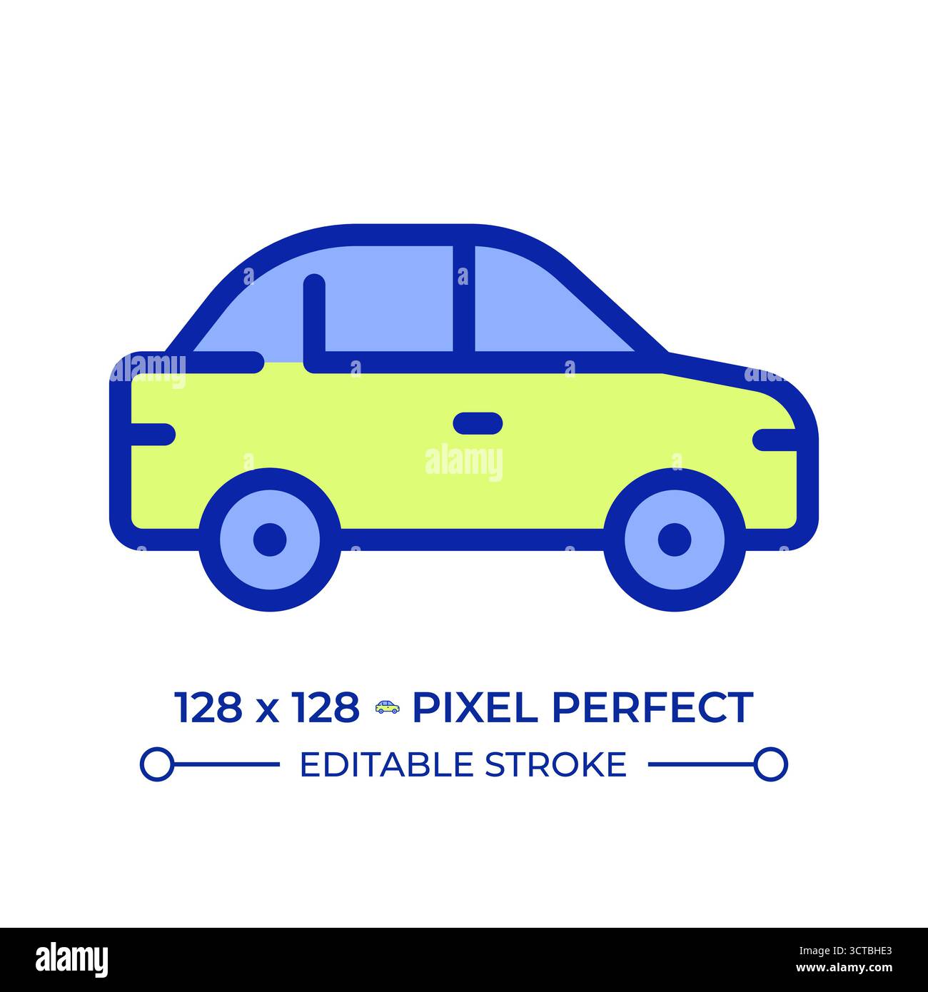 Car pixel perfect line color icon Stock Vector