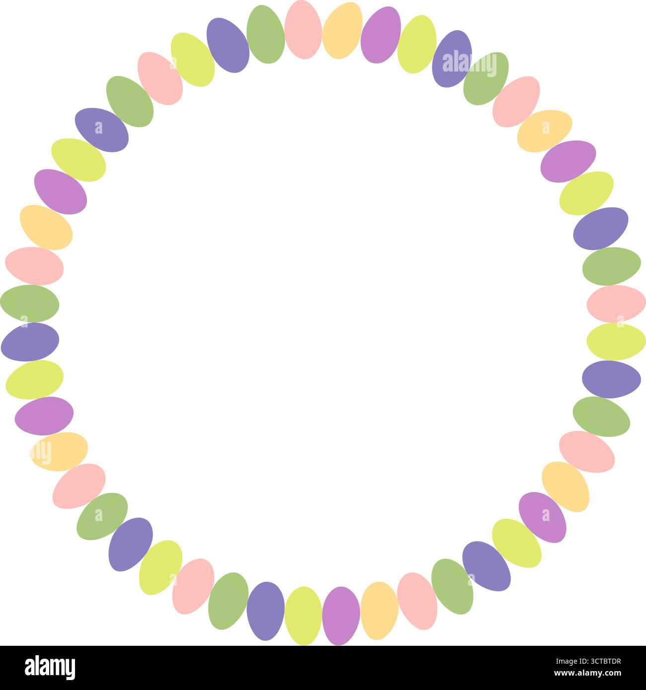 Painted Easter eggs frame with empty space. Copy space on transparent background. Easter egg hunt Stock Vector