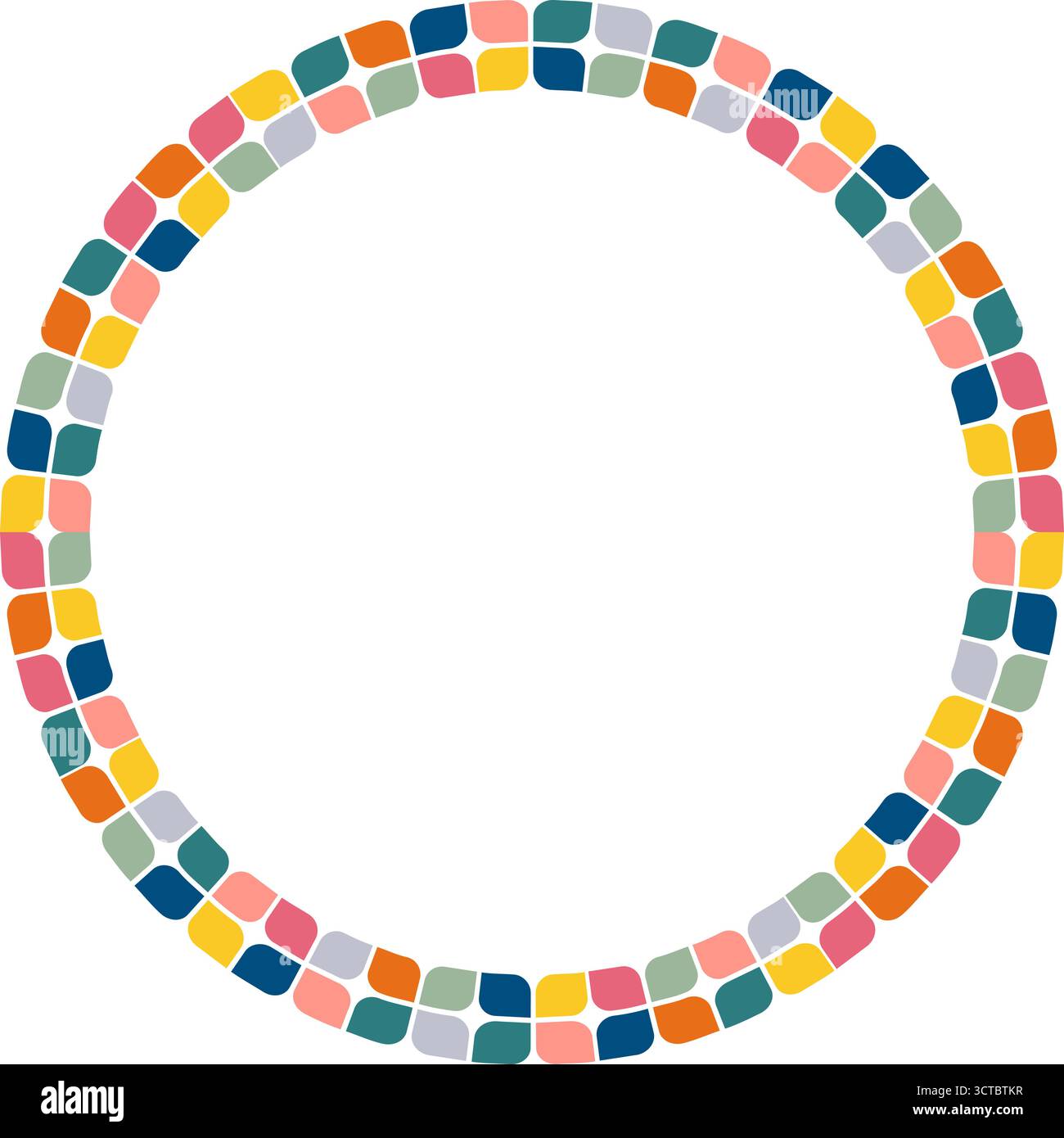Colorful geometric empty frame. Vector doodle frame for text. Baby shower template Stock Vector