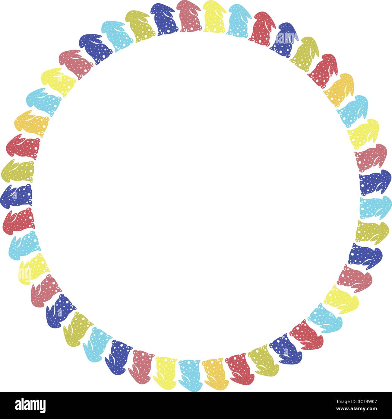 Easter bunny empty template. Easter rabbit in an empty frame. Spring Easter bunny rabbit silhouettes Stock Vector