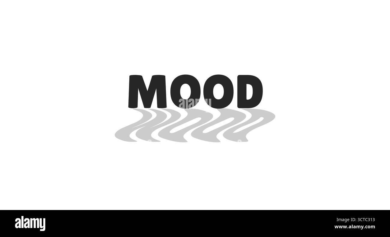 Mood modern digital slang with wavy gray shadow Stock Vector