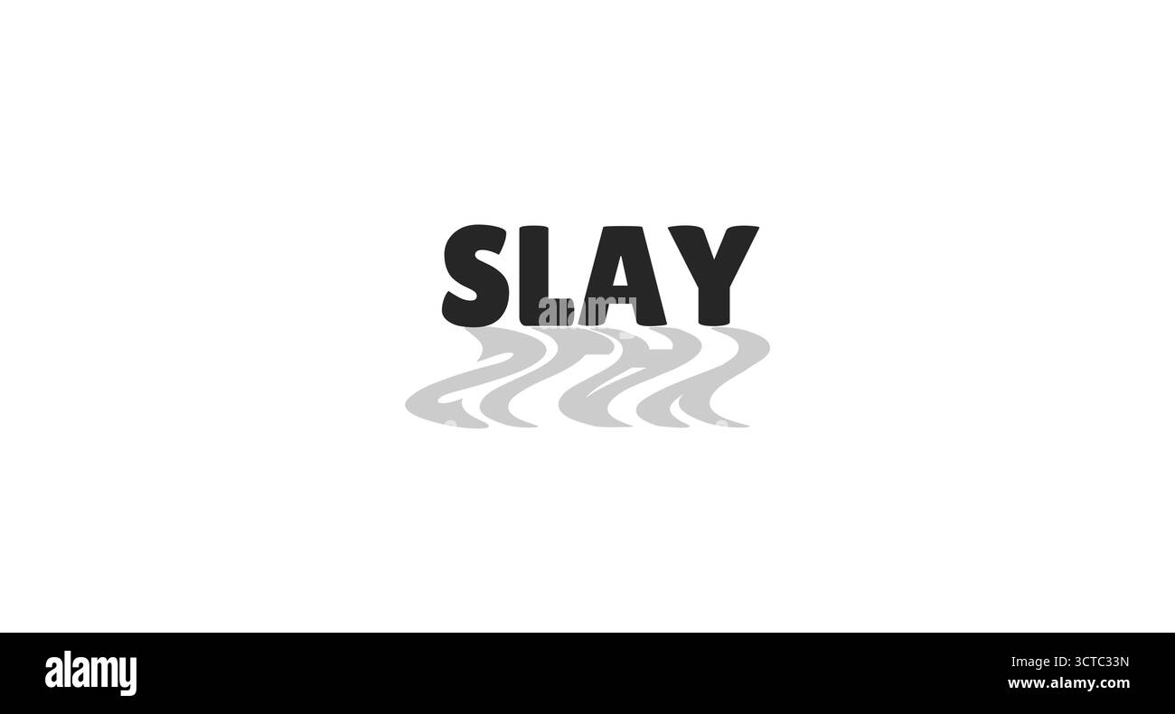 Slay modern digital slang with wavy gray shadow Stock Vector