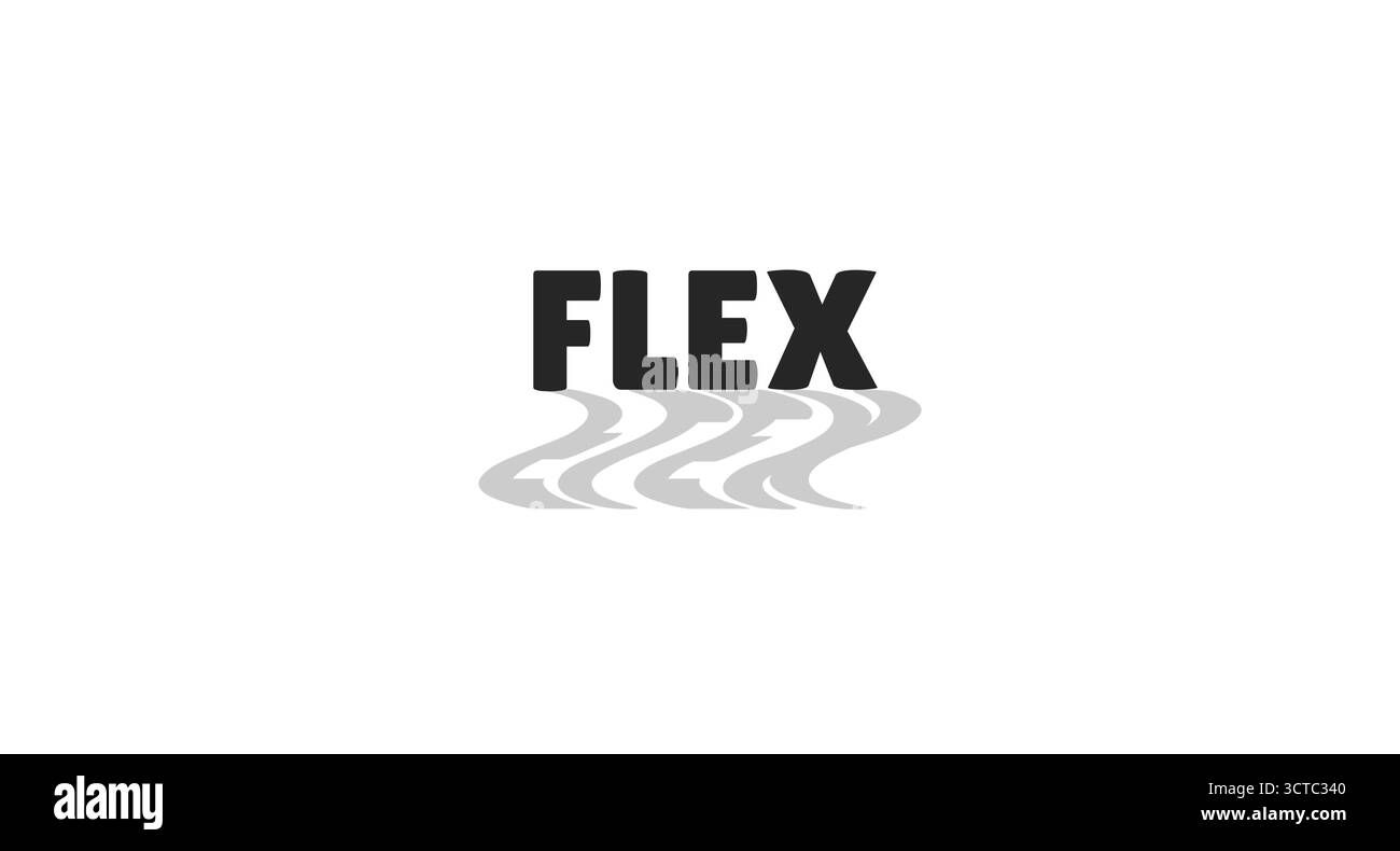 Flex modern digital slang with wavy gray shadow Stock Vector
