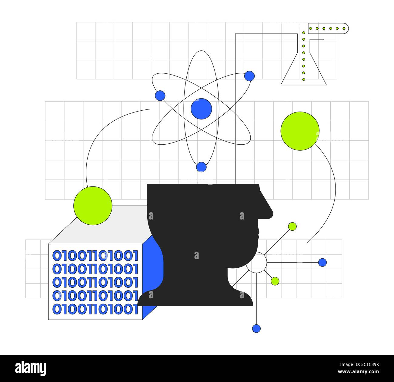 Data science 2D onboarding ui illustration Stock Vector