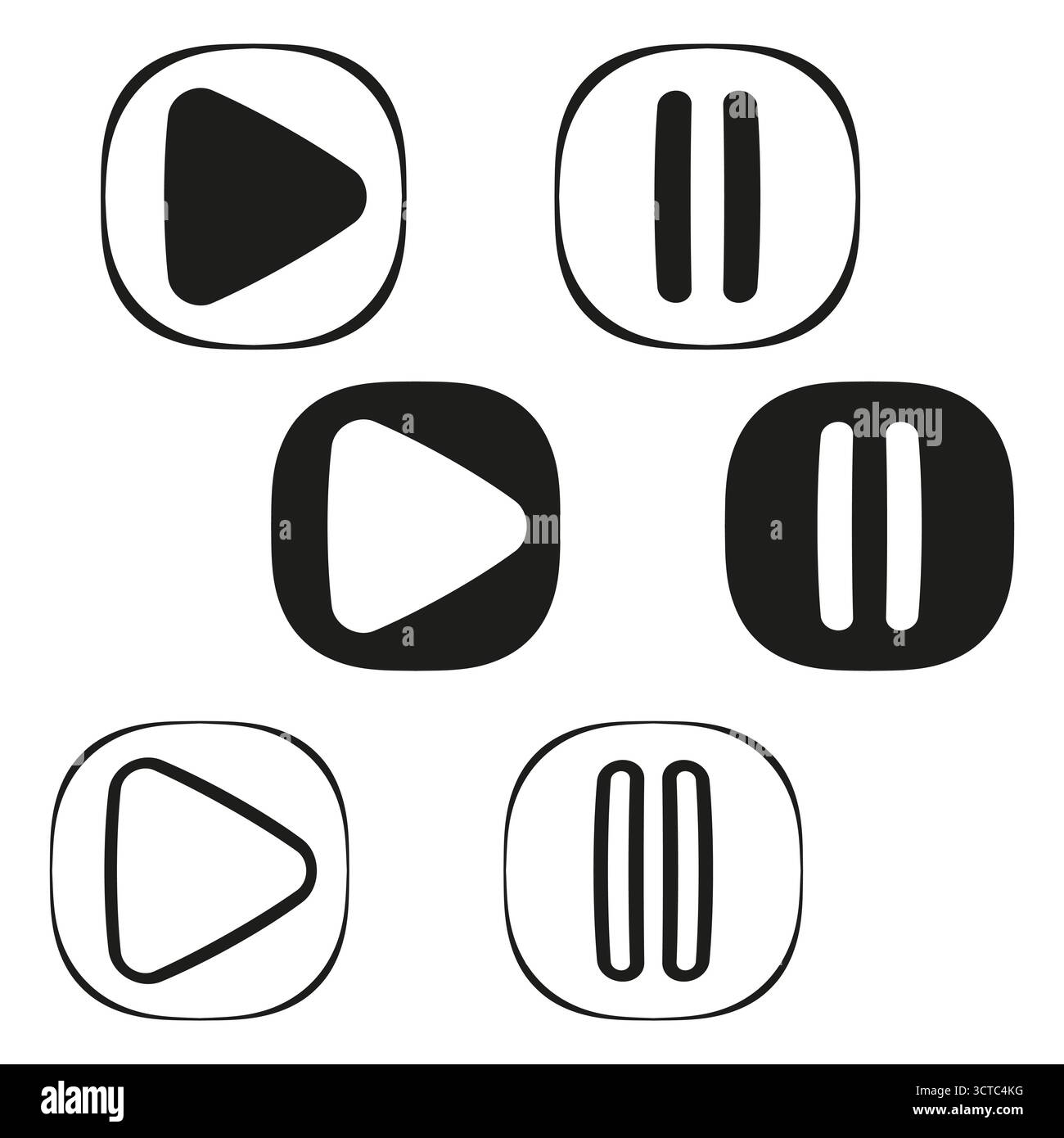 Media player buttons. Play pause symbols. Control Vector icons. Audio ...