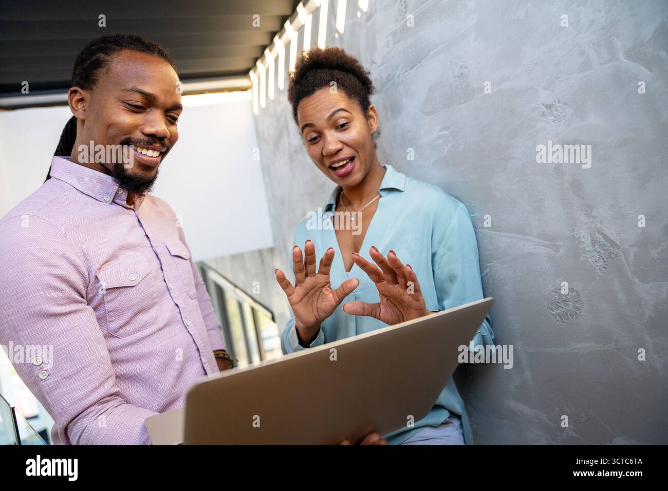 Happy software developers working on meeting, Programming advanced code artificial intelligence. Stock Photo