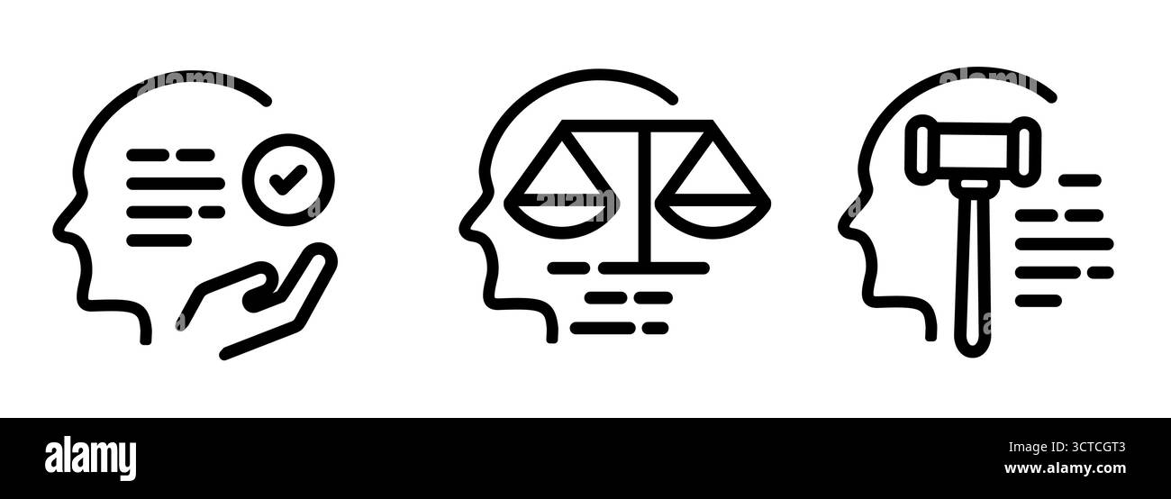 ethical principles in AI and machine learning icons feature a head with ...
