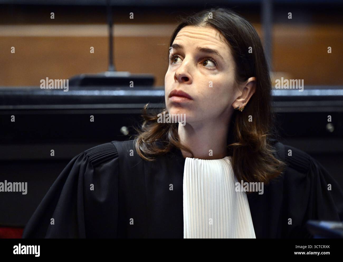 Lawyer Denanteuil representing the civil parties pictured during the composition of the jury for the trial of Spanish Cesar Arribas Calvo (26) for Voluntary and premeditated homicide of Teresa Rodriguez Llamazares, at the Assize Court of Brussels region, Monday 06 October 2025. The victim, 23-year-old Spanish Teresa Rodriguez Llamazares, had been in a romantic and official relationship with Cesar Arribas Calvo for nearly two years, but had decided to leave him. Her body was found on 27 October 2022 in the flat where she was staying, near the Grand Place in Brussels. The autopsy report describe Stock Photo