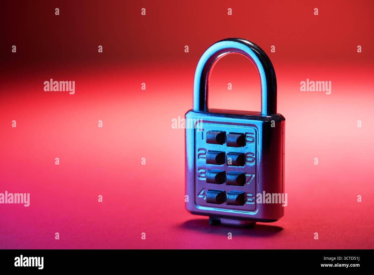 Lock padlock with number security code Stock Photo
