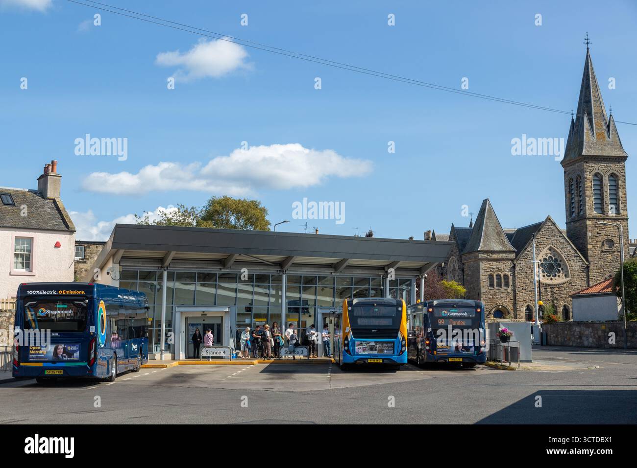 St Andrews Bus Station, Fife, Scotland Stock Photo