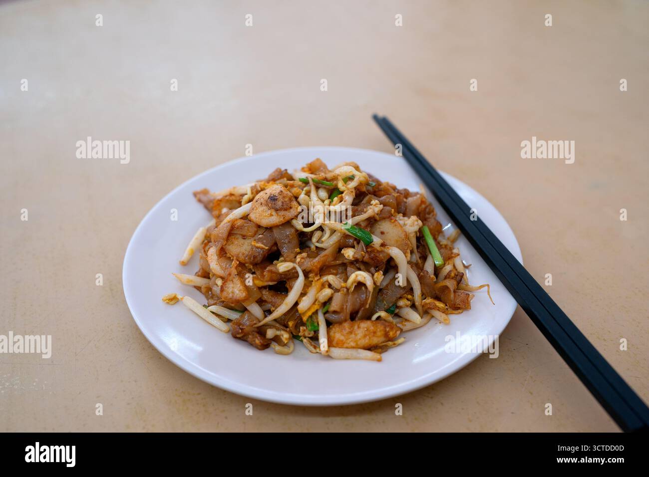 Stir fried flat noodle which is known as char keow teow in Penang ...