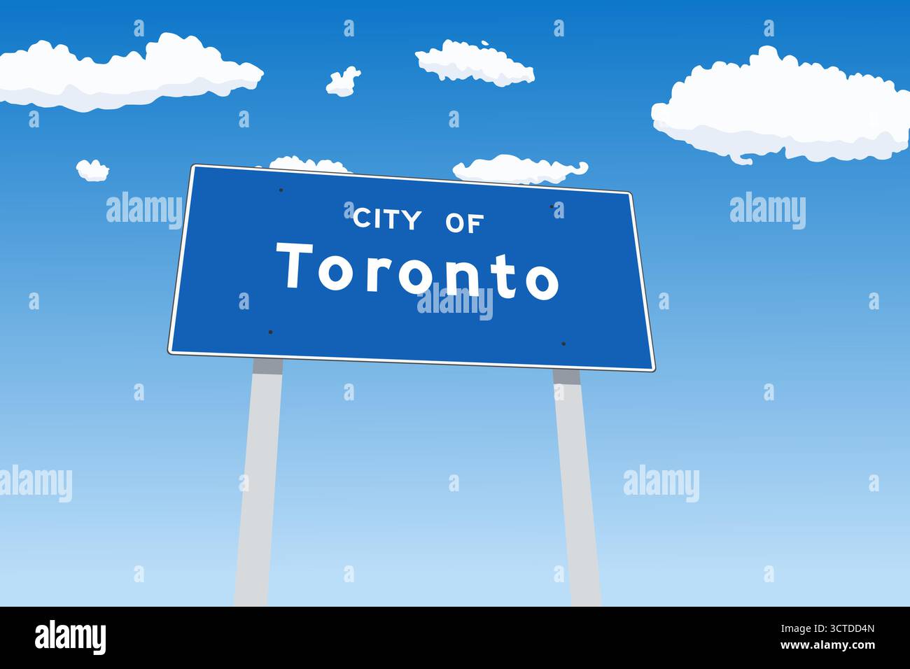 Toronto city sign in Ontario, Canada. City limit welcome road sign ...