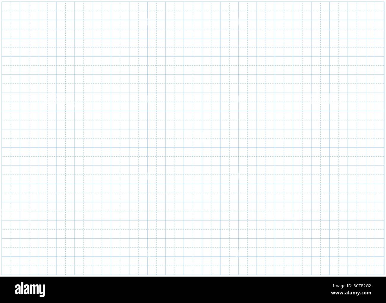 Squared blue grid paper. Blank notebook sheet. Mathematics simple pattern. Education grid texture backdrop. Typography sample for making notebooks Stock Vector