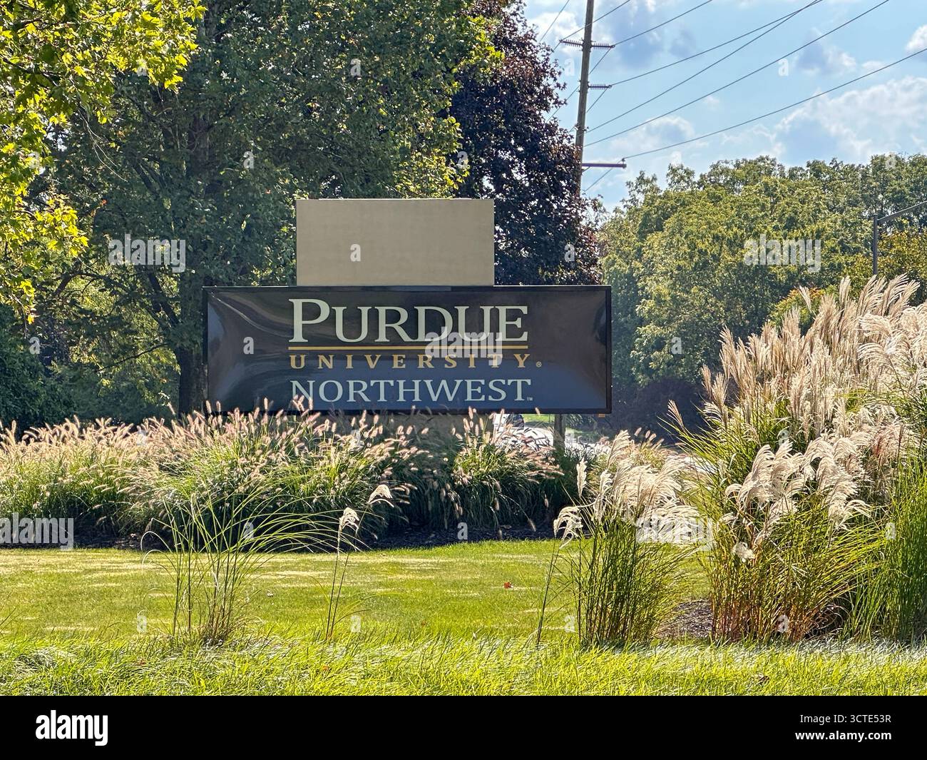 Purdue University Northwest sign in Westville, IN USA October 4, 2025 - Smartphone Captured Stock Image