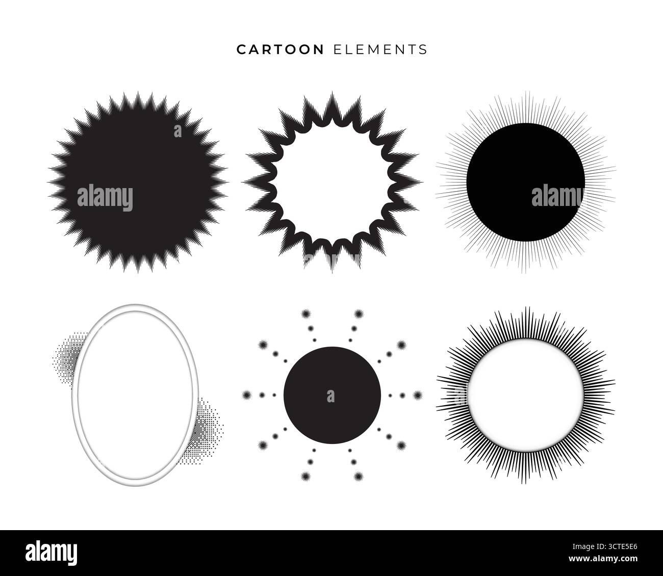 Cartoon speech bubble effect illustration element collection Stock Vector