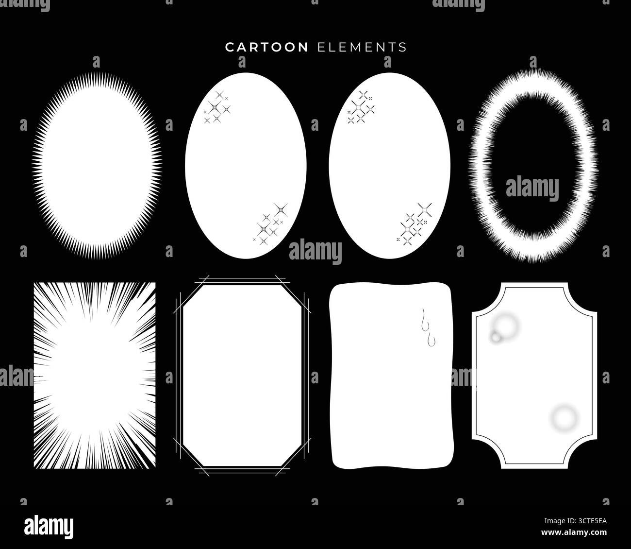 Cartoon speech bubble effect illustration element collection Stock Vector