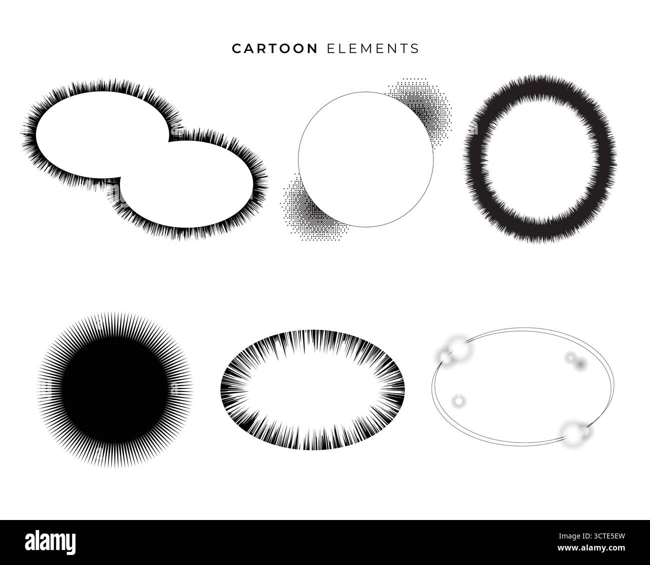 Cartoon speech bubble effect illustration element collection Stock Vector