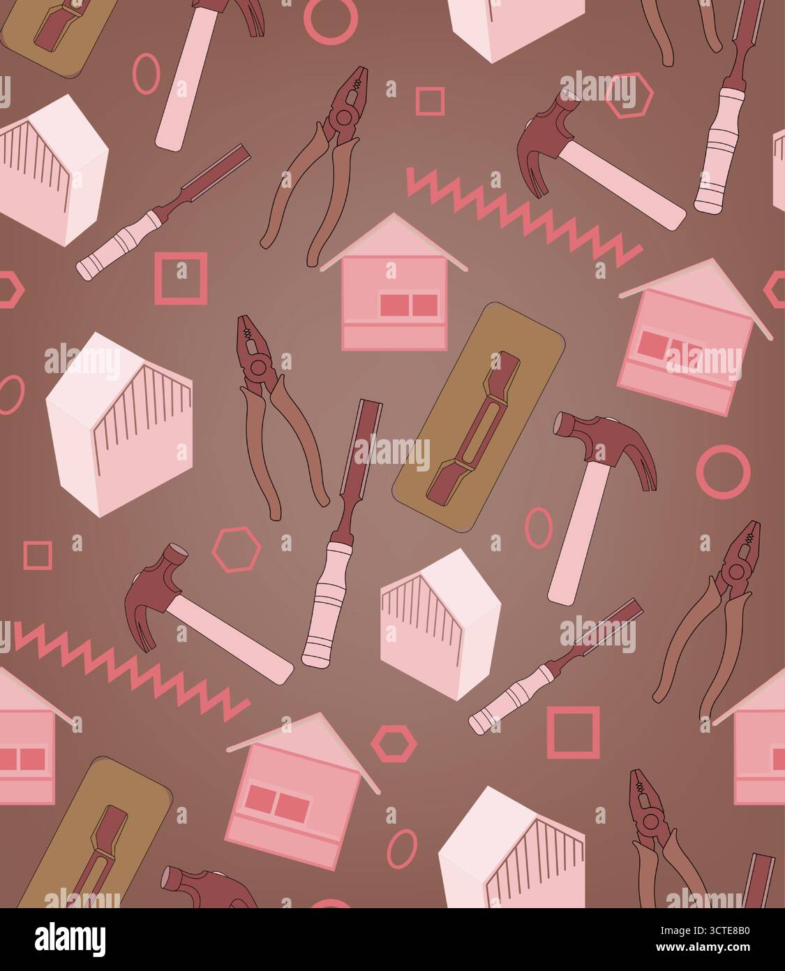 Seamless pattern,carpenter tool vector image Stock Vector