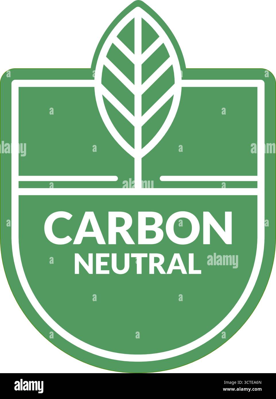 Carbon neutral eco badge with leaf vector illustration Stock Vector