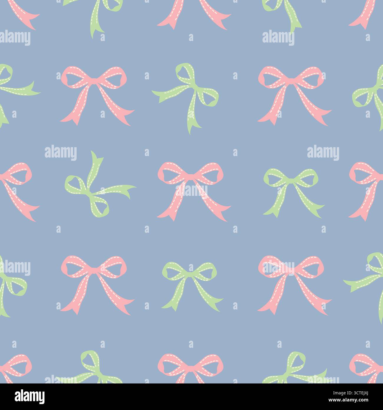 Cute coquette vector seamless pattern pink ribbon bow background. Pink ...