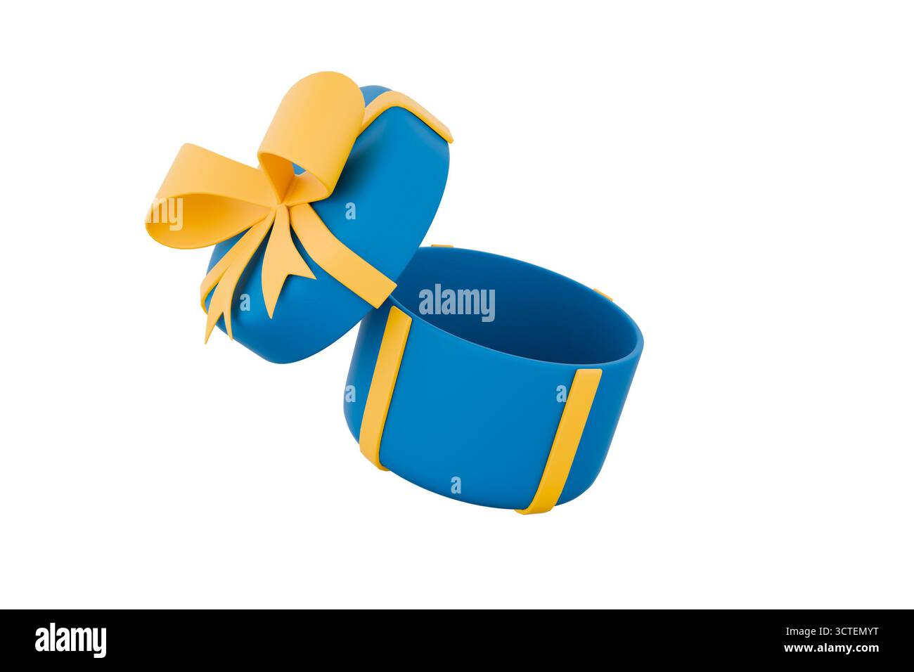 blue and yellow gift boxes with a bow Stock Photo - Alamy