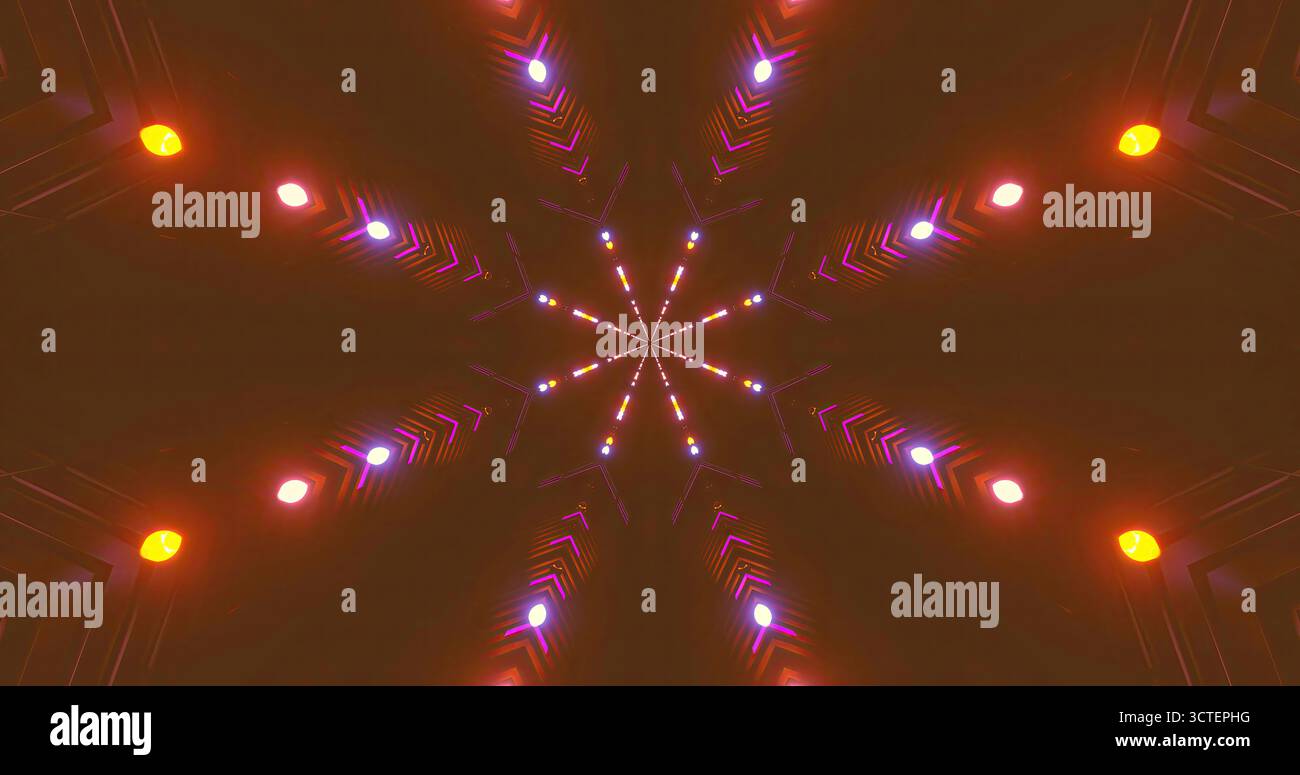 Bright lights form a mesmerizing starburst effect against a dark ...