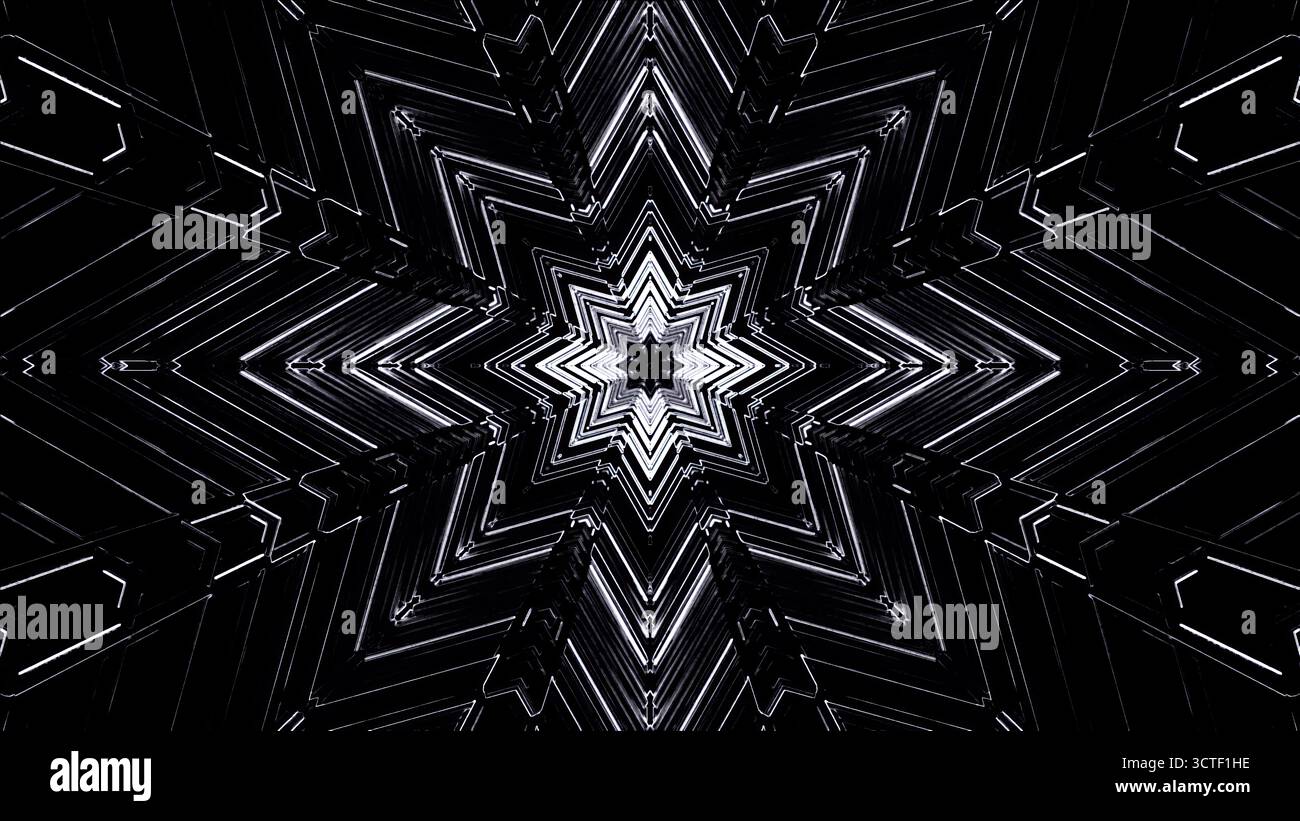 Sharp Stars Pattern A visually striking star pattern in black and white creates a dynamic ...