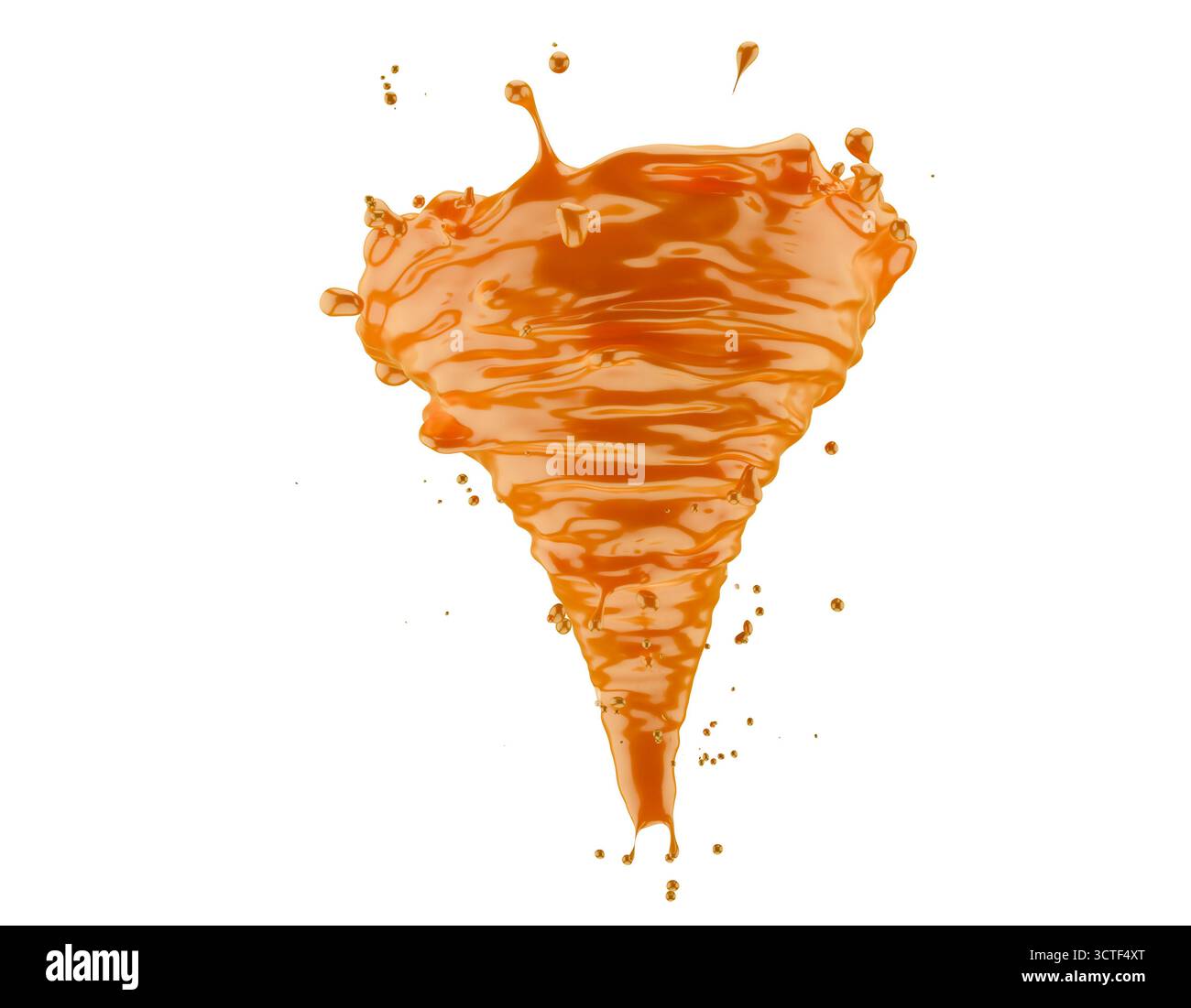 caramel splash isolated on white background. 3d render. Stock Photo