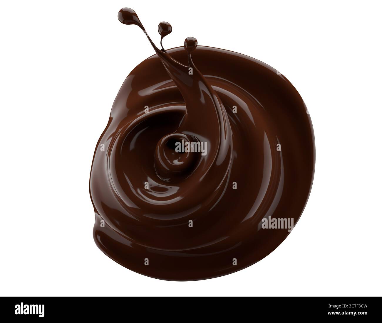 chocolate swirl isolated on a white background. 3d render. Stock Photo