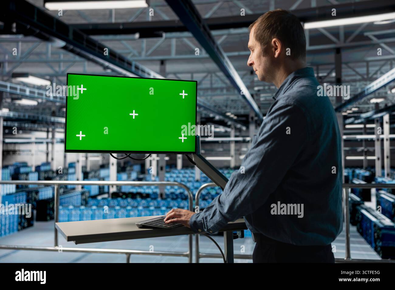 Server farm IT expert uses mockup computer, debugging software issues ...