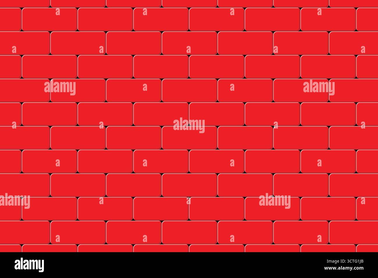 Seamless flat design red brick wall background. Perfect for architecture, construction, or urban-style templates Stock Vector