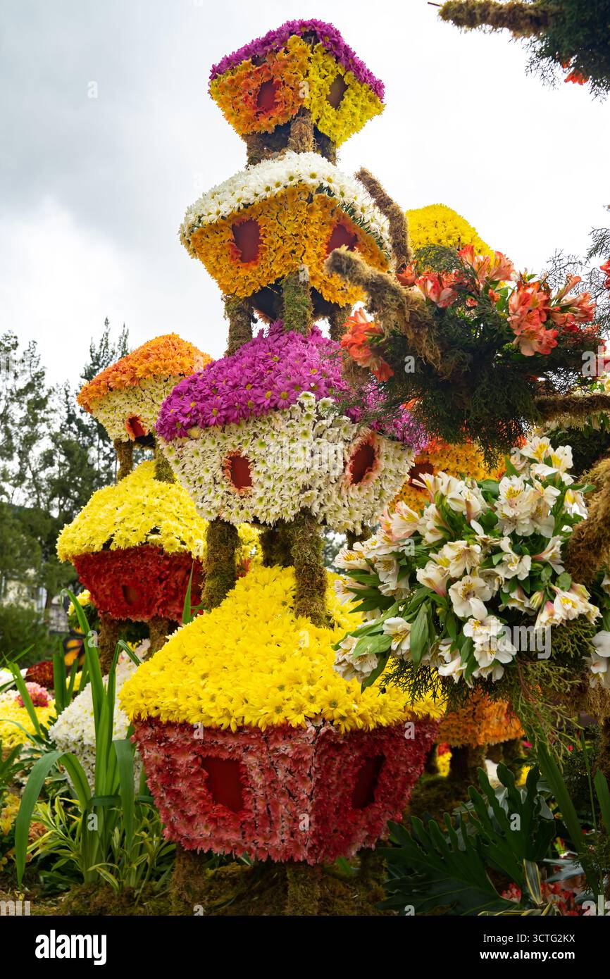 floral float from the Panagbenga Festival, annual flower festival held in Baguio City, Philippines. Stock Photo