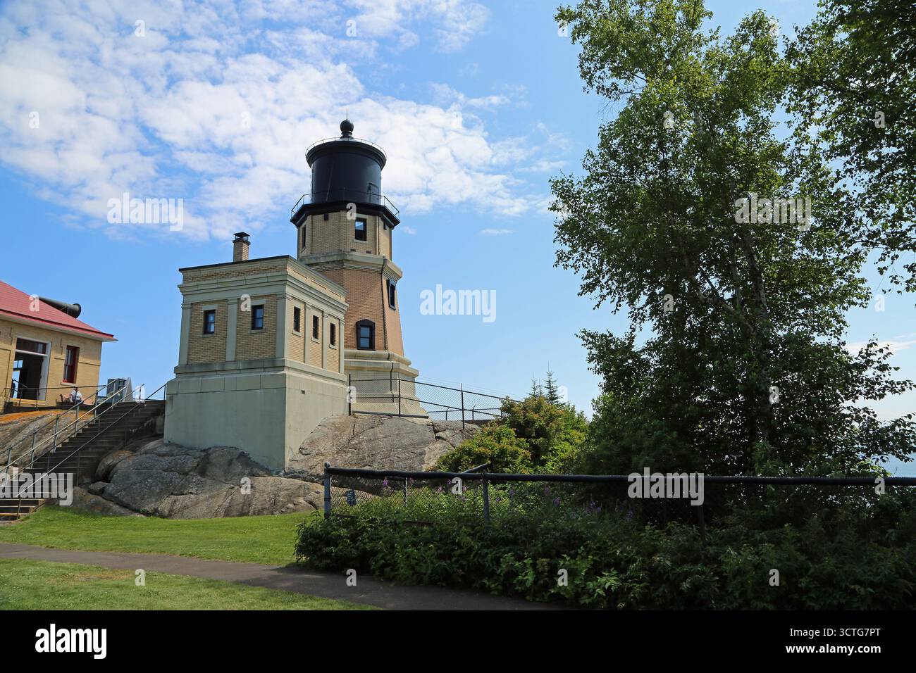 Split Rock Lighthouse and trees, Minnesota Stock Photo - Alamy