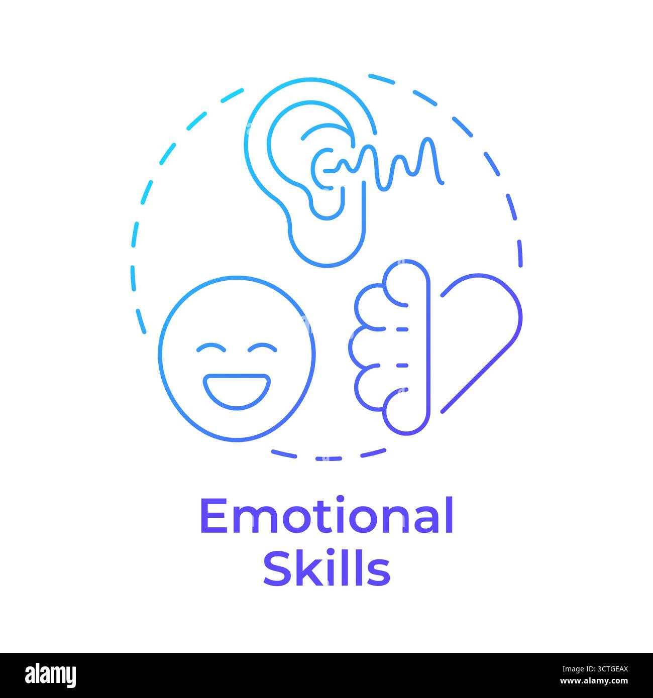 Emotional skills blue gradient concept icon Stock Vector