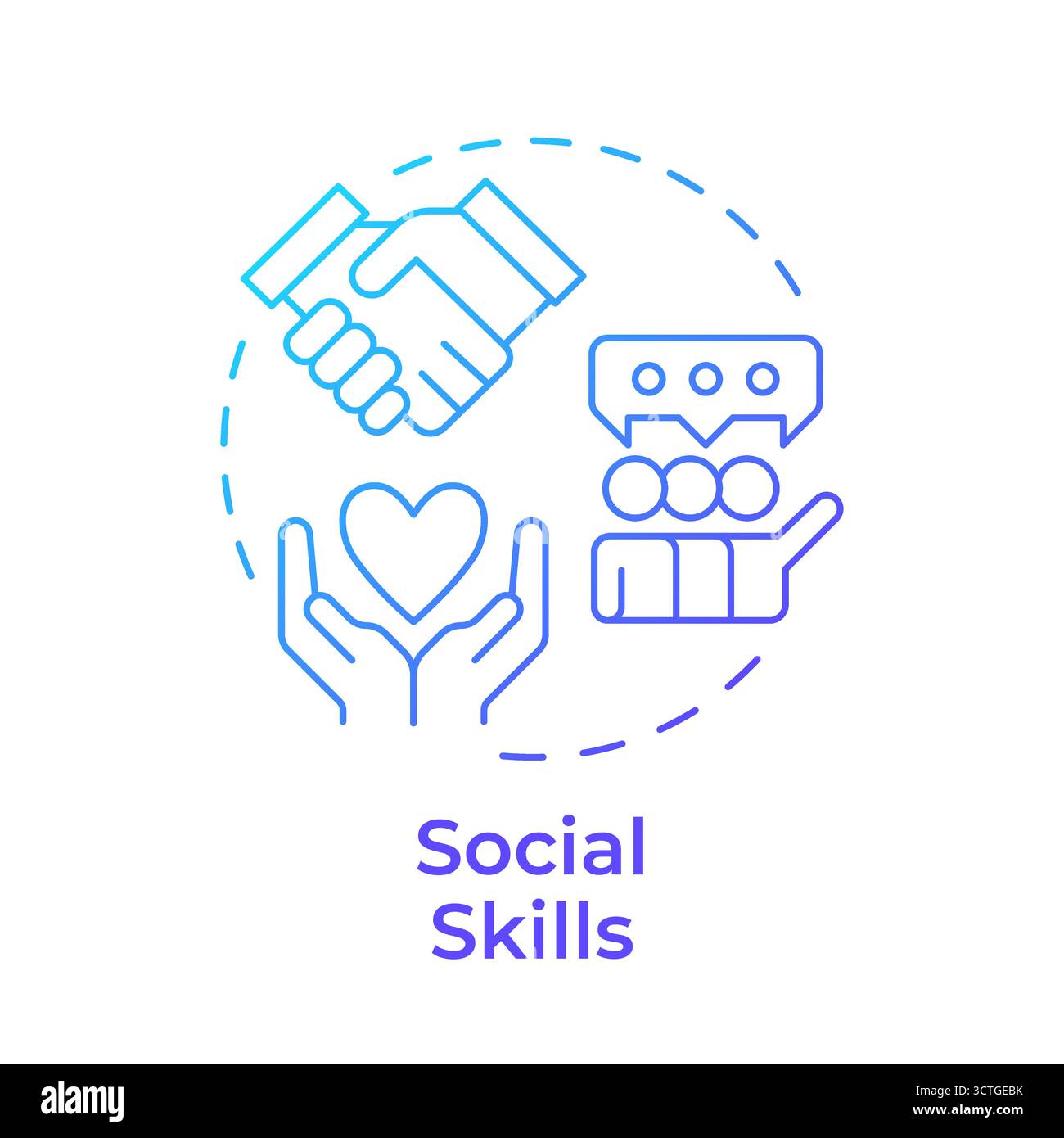 Social skills blue gradient concept icon Stock Vector Image & Art - Alamy