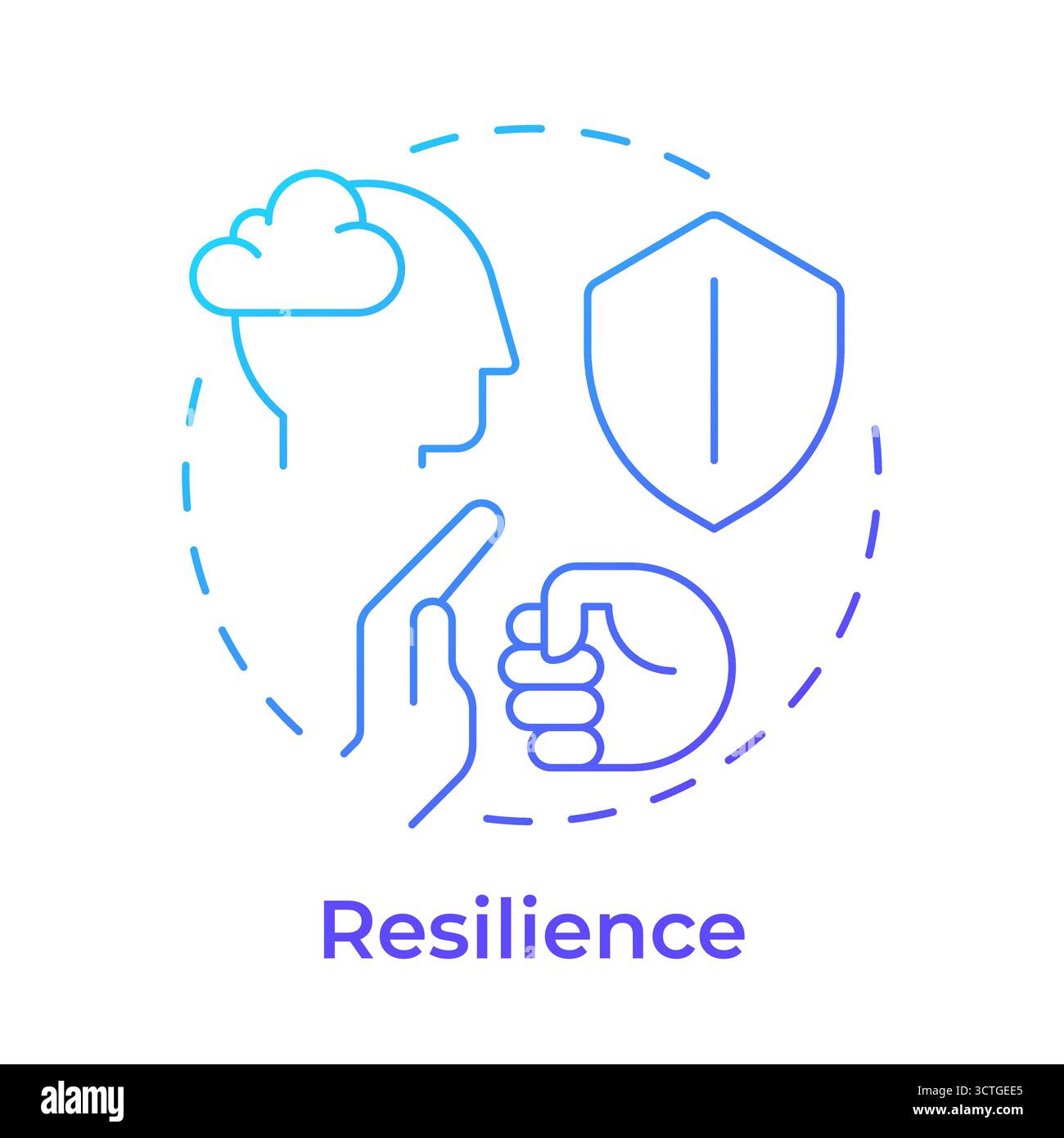 Resilience blue gradient concept icon Stock Vector