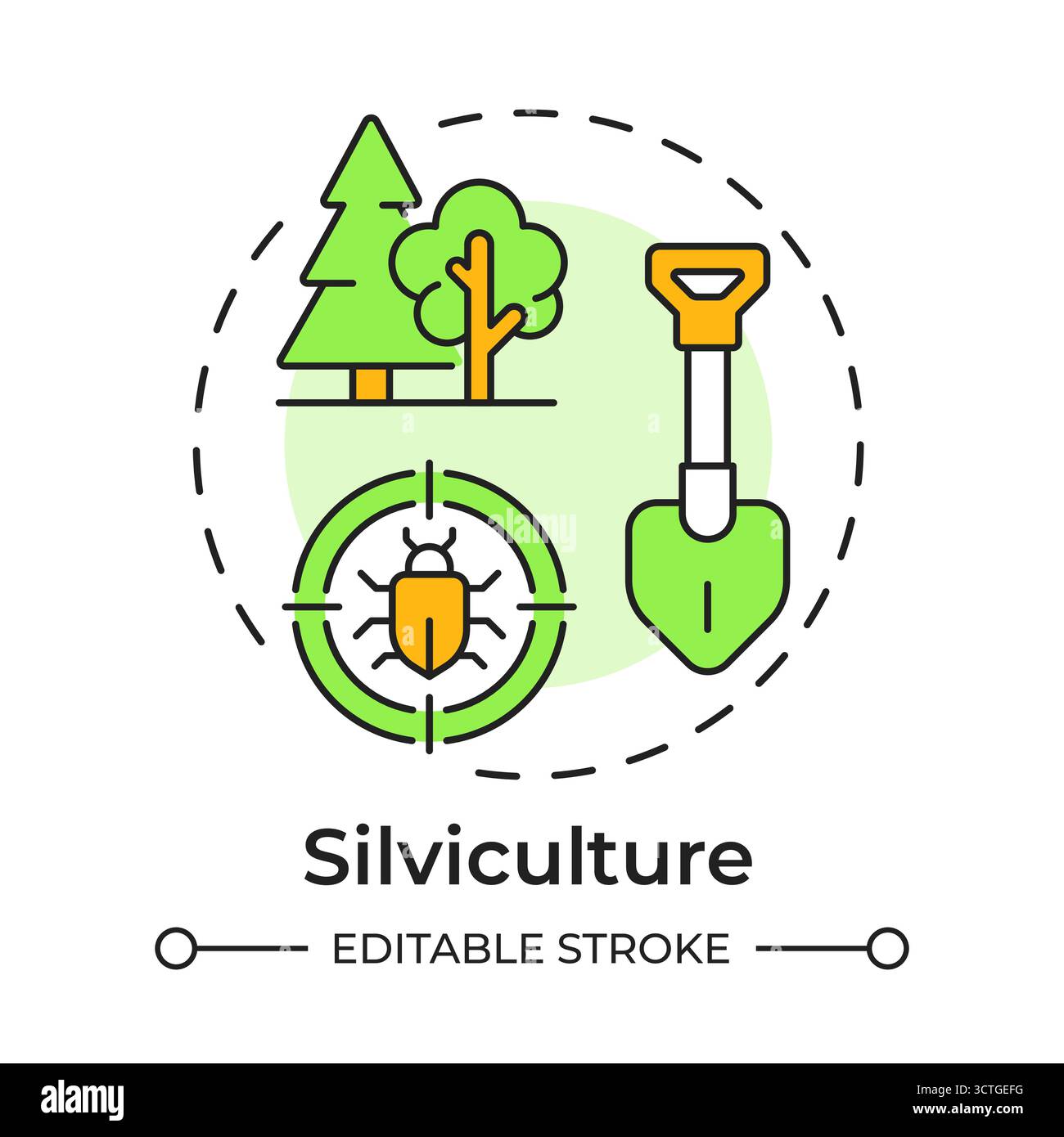 SIlviculture multi color concept icon Stock Vector