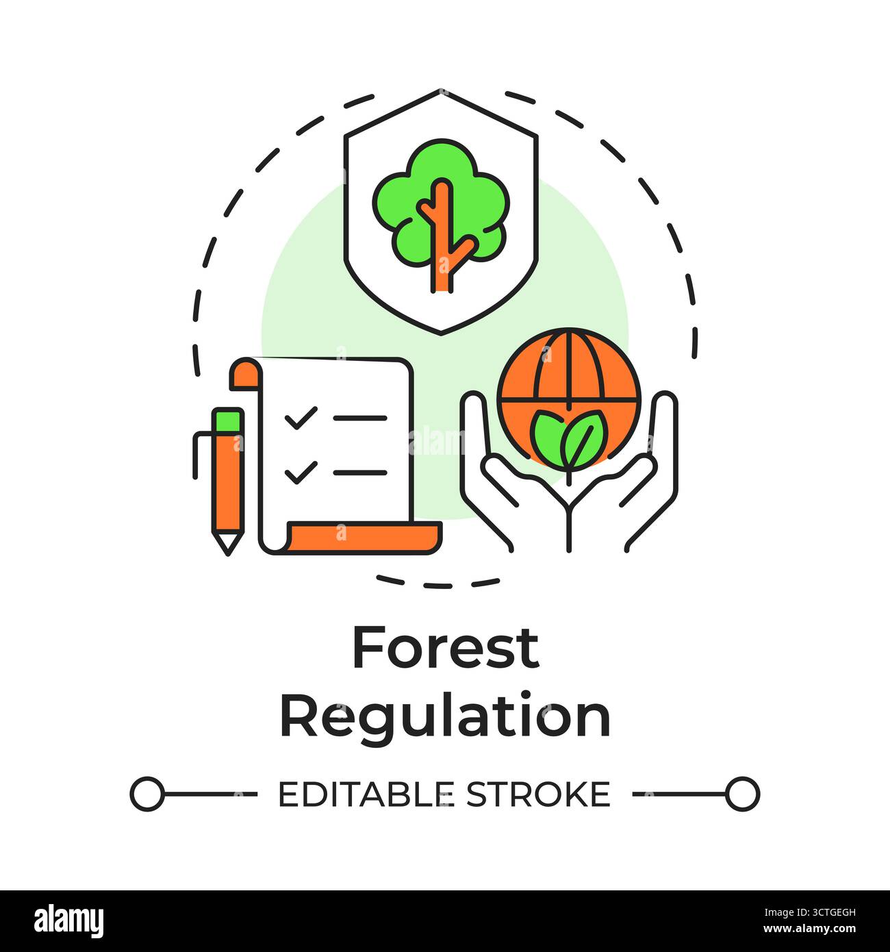 Forest regulation multi color concept icon Stock Vector