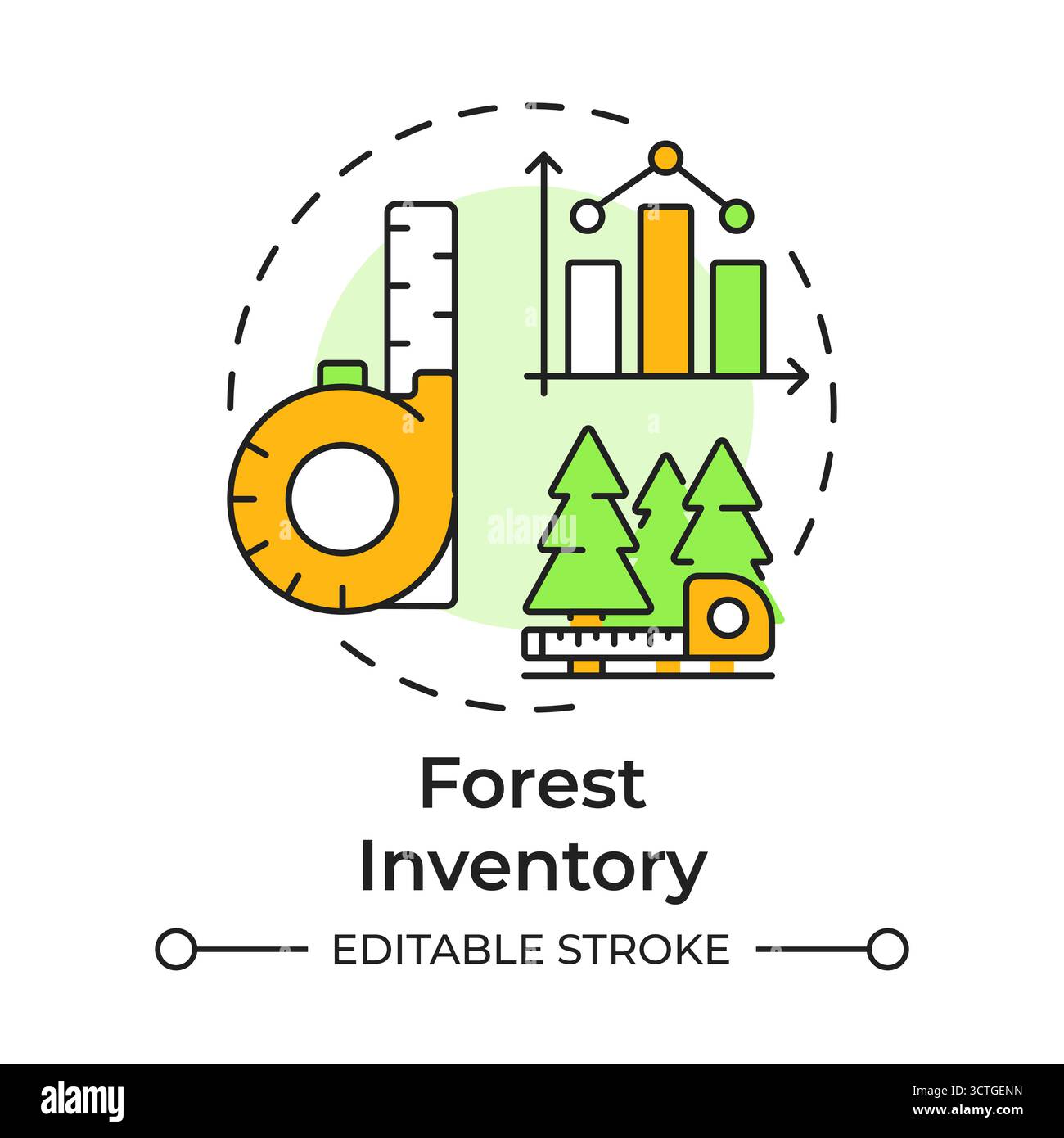 Forest inventory multi color concept icon Stock Vector