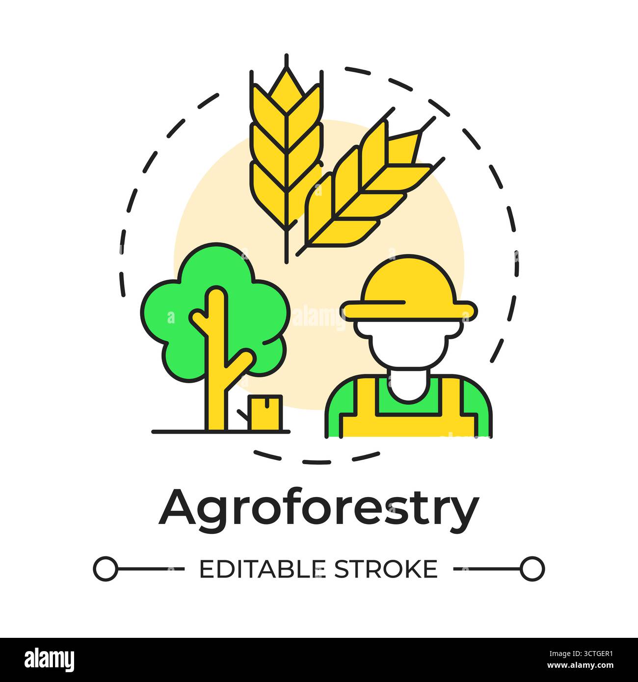 Agroforestry multi color concept icon Stock Vector