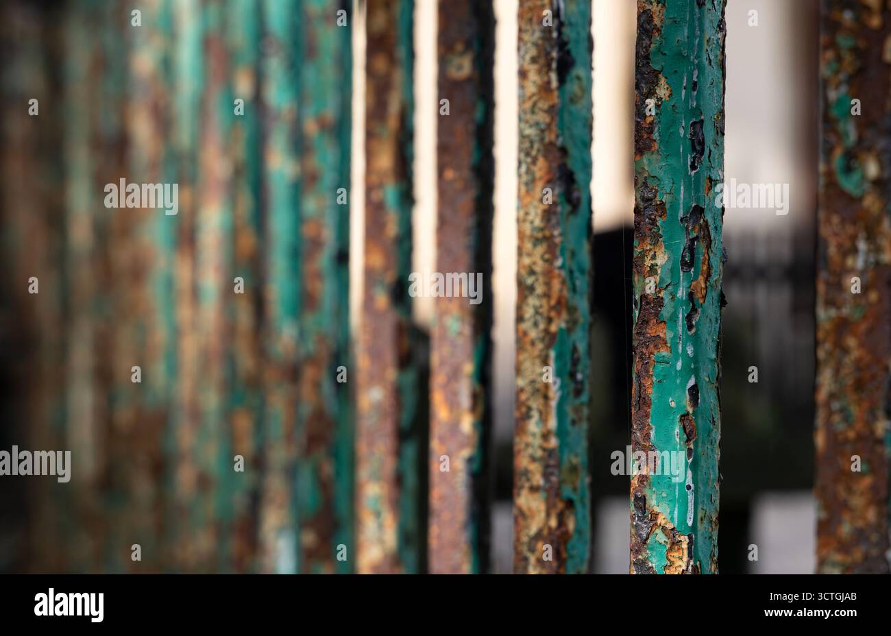 rusty railings Willow Walk central Cambridge Stock Photo