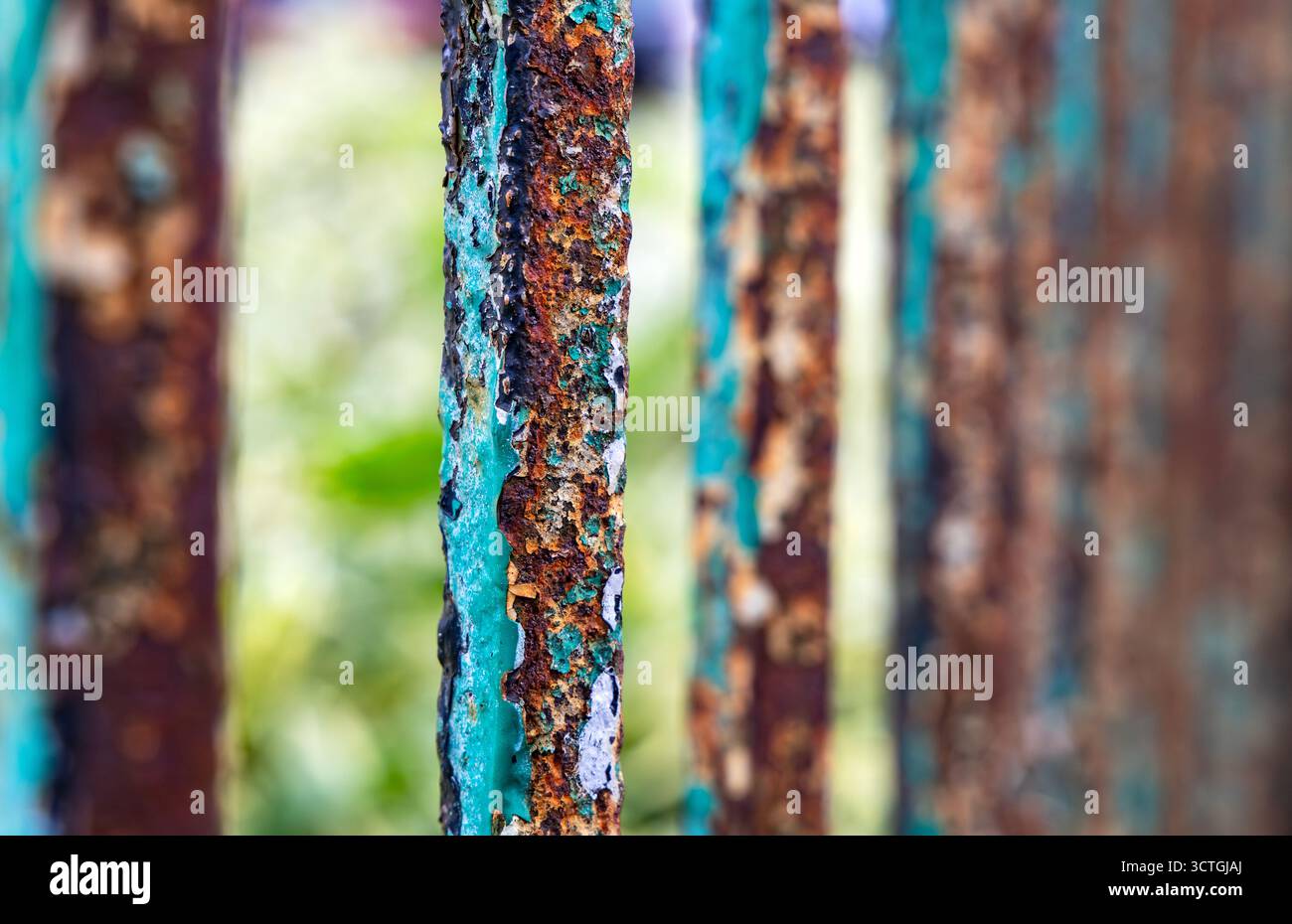rusty railings Willow Walk central Cambridge Stock Photo