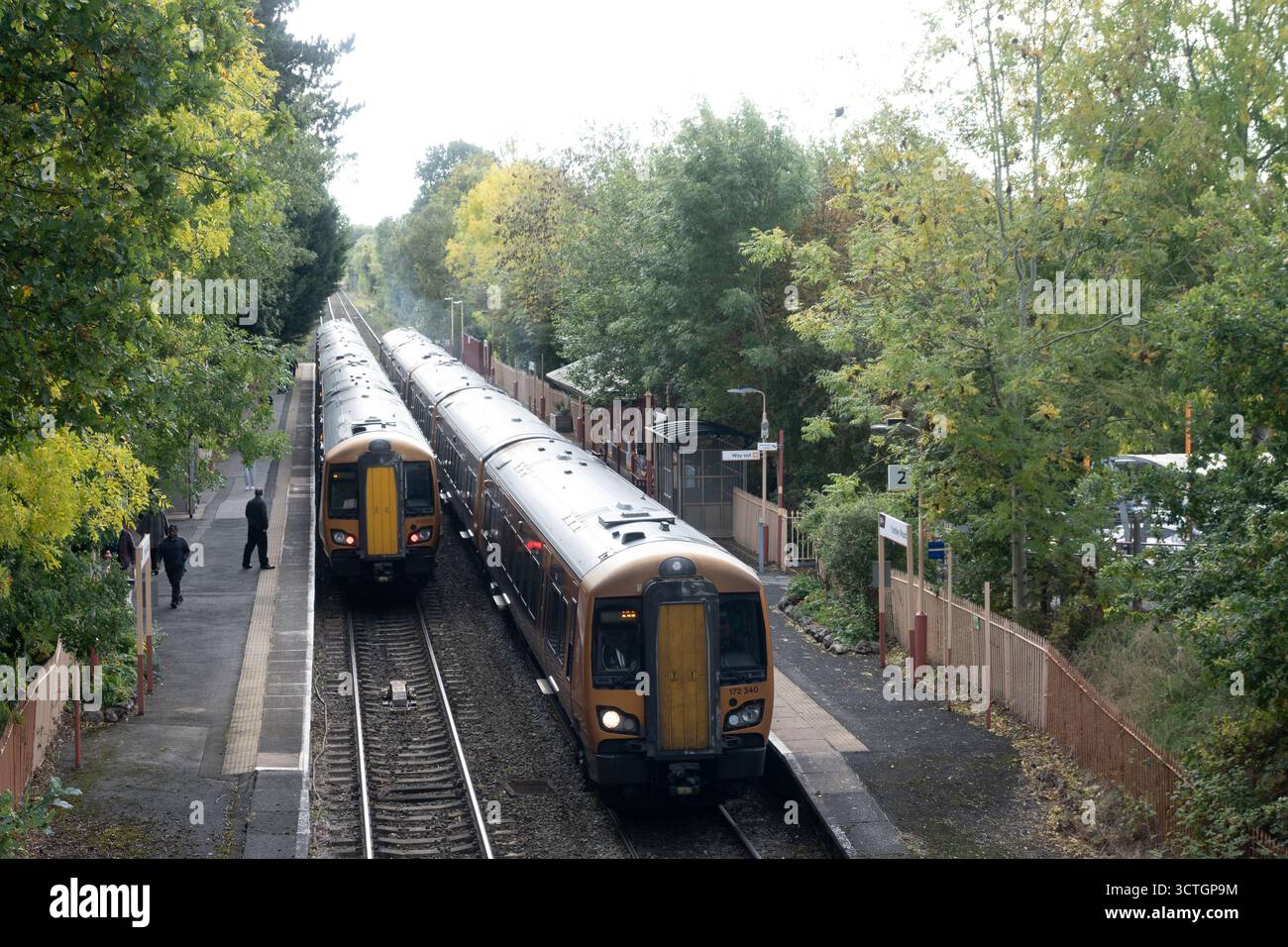 West Midlands Railway trains at Yardley Wood station, West Midlands