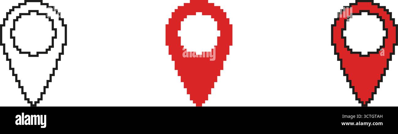 Location pin pixelated ui Stock Vector Images - Alamy