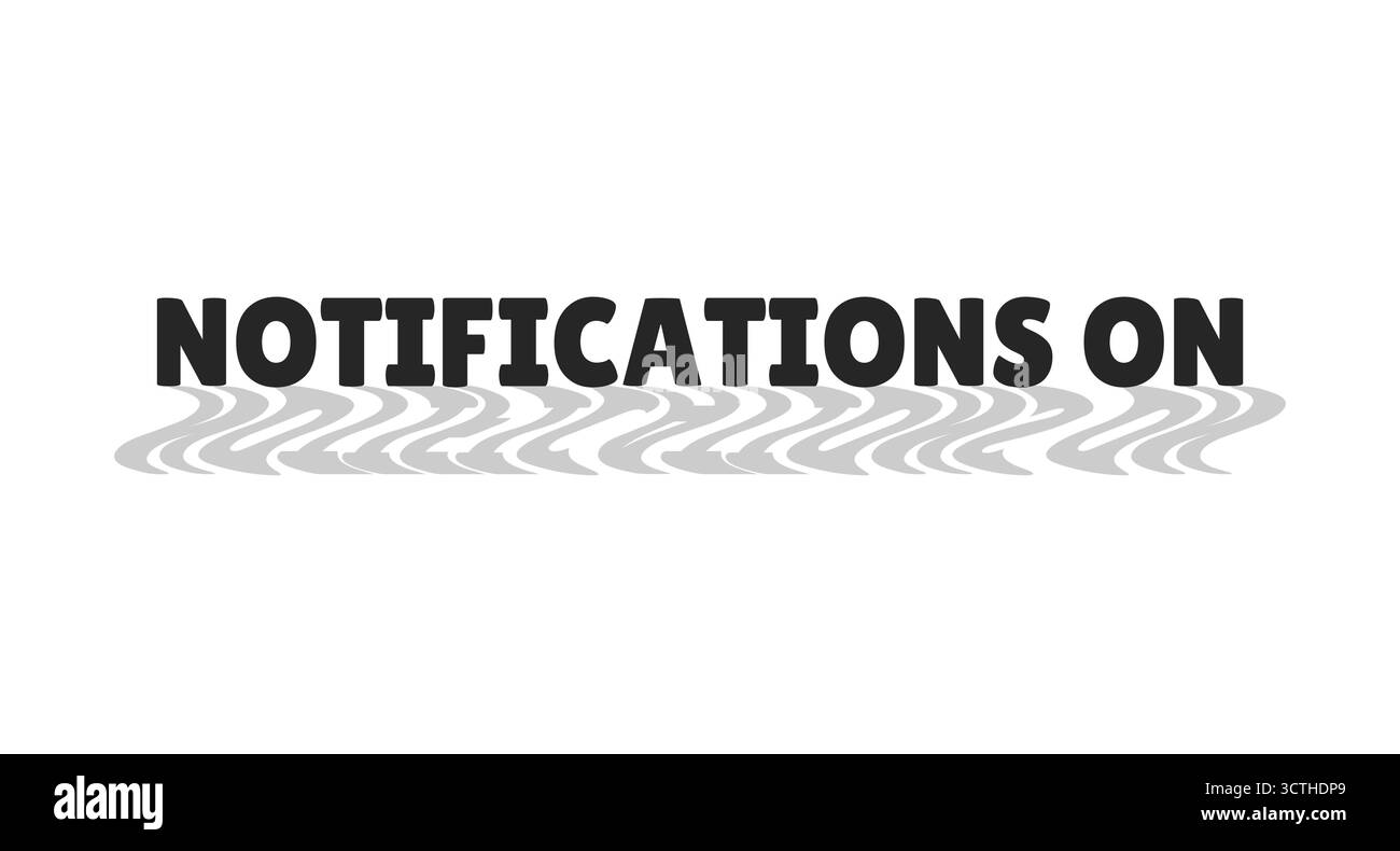 Notification Enable Button Notifications on modern digital button with wavy gray shadow Stock ...