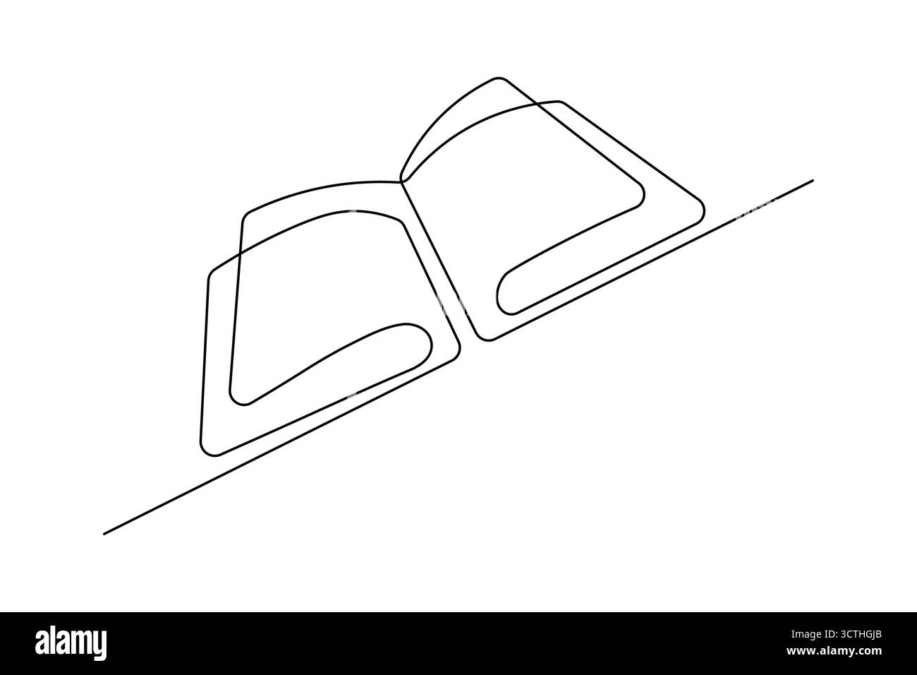 Minimalist book outline one line drawing simple vector icon ...