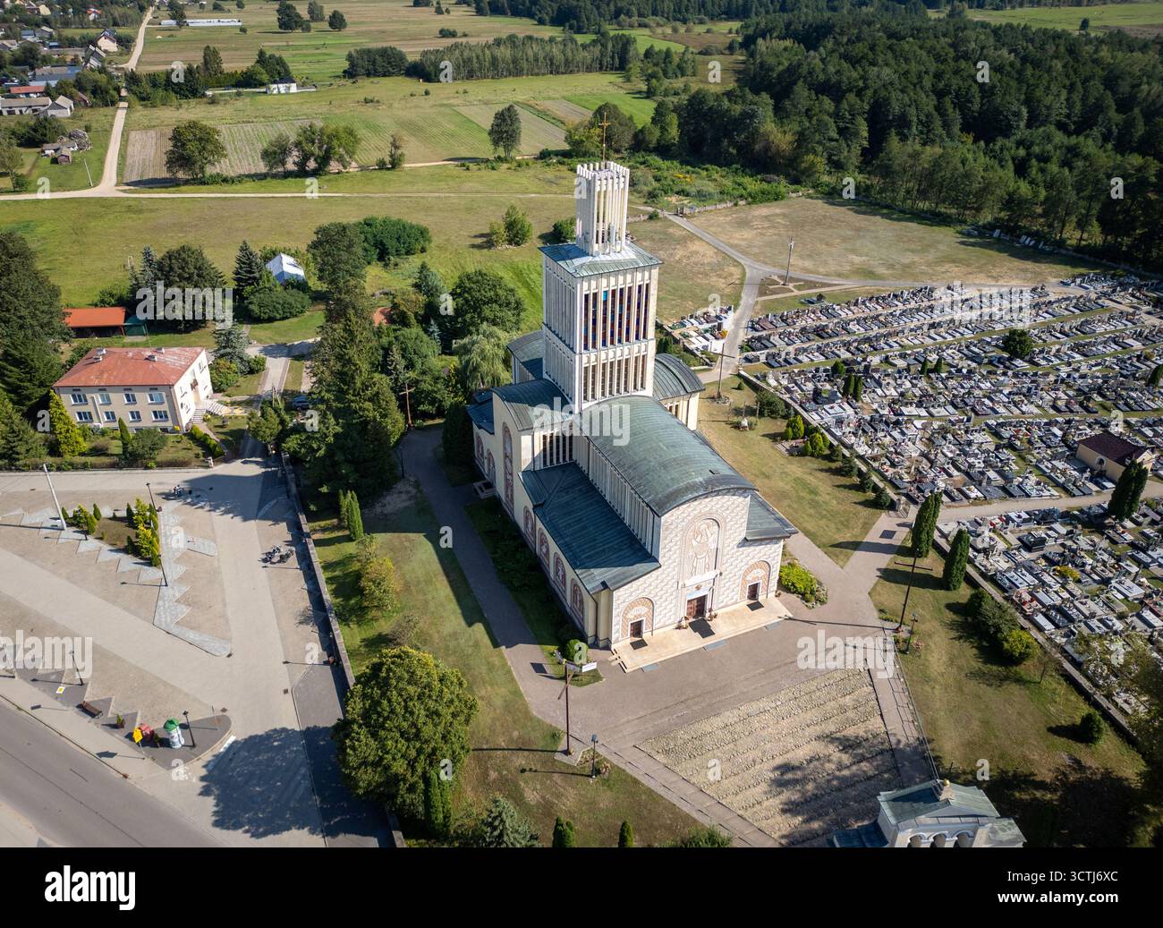 Basilica of the Holy Trinity and St Anne in Prostyn village, Ostrow Mazowiecka County in Poland Stock Photo