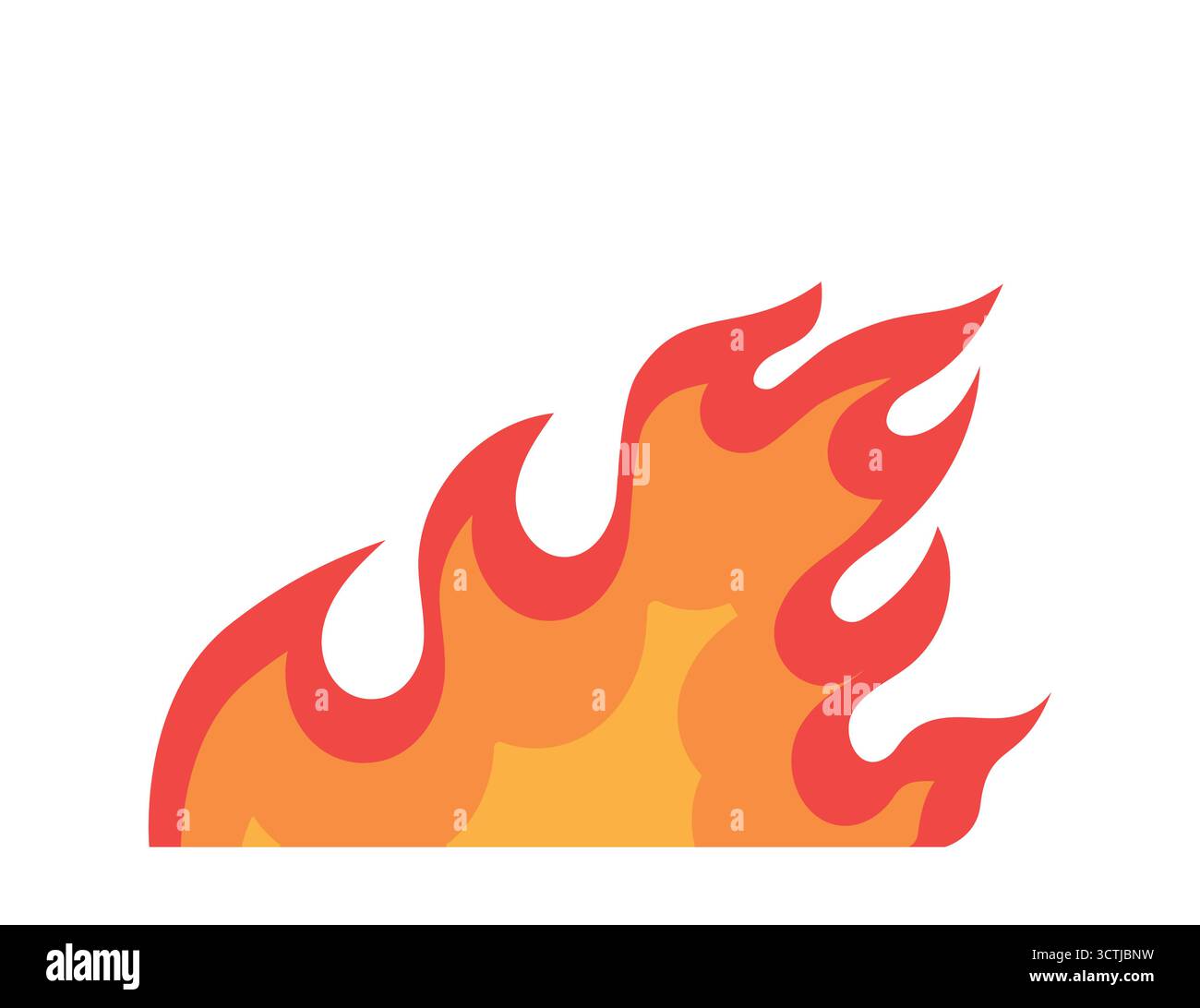 Colorful flat vector illustration of fire flames. isolated on white ...