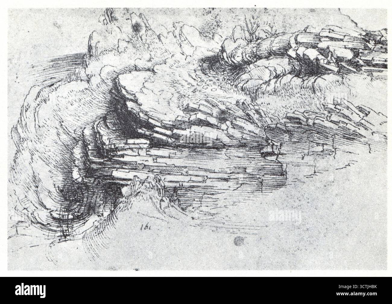LEONARDO DA VINCI.Study of stratification.1508 Stock Photo